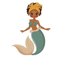 Cute boho African mermaid