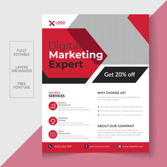 Corporate digital marketing Expert agency flyer design template