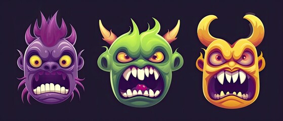 Halloween Monster Head  Set  