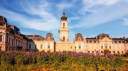 the Festetics Palace is located in the town of Keszthely, Zala, Hungary, near the Lake Balaton....