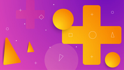 Obraz premium Minimal geometric purple and orange geometric shapes light technology background abstract design. Vector illustration abstract graphic design pattern presentation background web template.