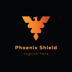 Obraz premium modern phoenix shield logo design