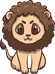 cute lion sitting vector illustration