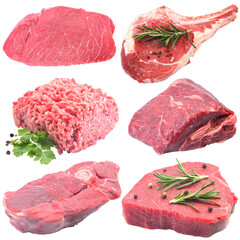 Raw meat beef and spices