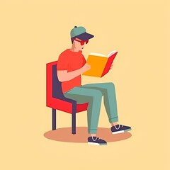 man reading a book