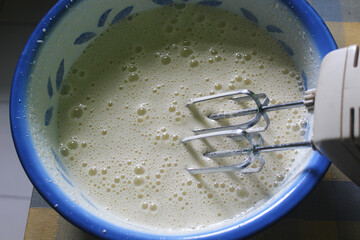 cake mix that has been in the mixer