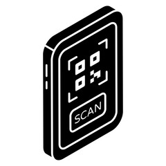 A flat design icon of mobile barcode
