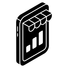 A unique design icon of mobile data shopping 