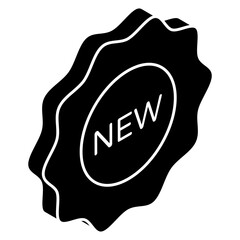 A flat design icon of new badge 