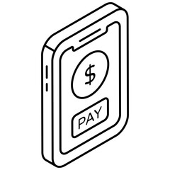Mobile payment icon, editable vector