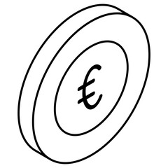 Trendy vector design of euro coin 