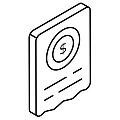 An icon design of bill 