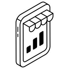 A unique design icon of mobile data shopping 
