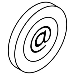 Flat vector design of arroba