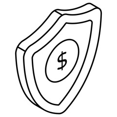 A premium download icon of financial security 