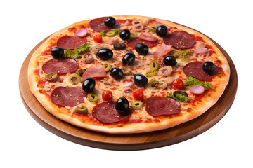 Delicious Elastic Pepperoni Pizza Isolated on Transparent Background - High-Quality PNG for Versatile Use, elastic pepperoni pizza, food, pizza, italian food, isolated, transparent background, png,