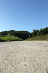 close up cement road. concrete road.