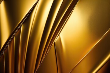 close-up view of a shiny gold metal surface. Generative AI