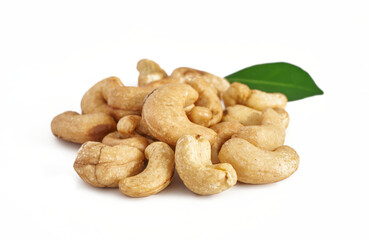 cashew nut isolated on white background. pile of cashew nut isolated on white background. cashew nut isolated                           