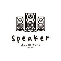 Speaker Icon Vintage Simple Line Art