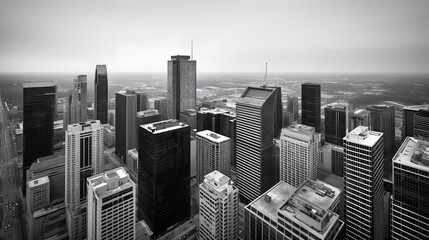 a greyscale dreary cityscape