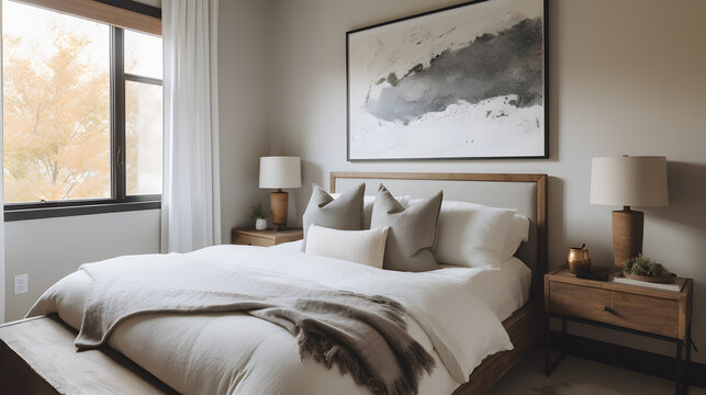 warm white contemporary bedroom
