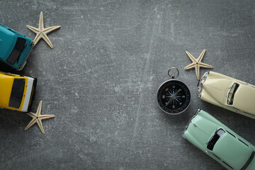 Traveling, adventure and vacation concept with compass