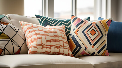 multi coloured cushions