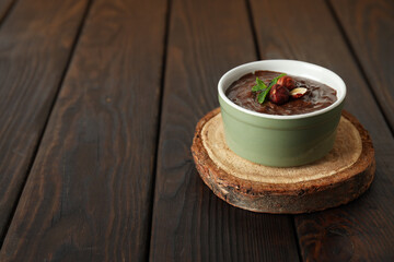 Tasty and delicious sweet food concept - chocolate paste