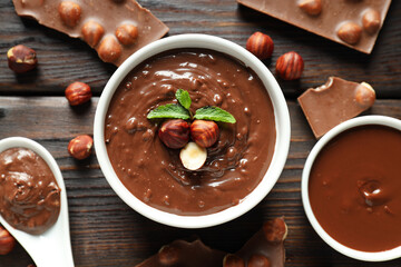 Tasty and delicious sweet food concept - chocolate paste