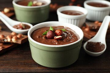 Tasty and delicious sweet food concept - chocolate paste