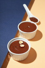 Tasty and delicious sweet food concept - chocolate paste