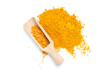 Fragrant seasoning - turmeric, isolated on white background
