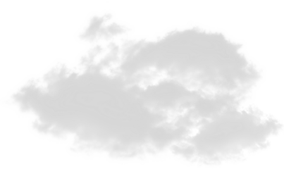 fluffy white cloud element on transparent background