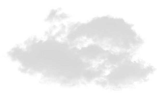 fluffy white cloud element on transparent background