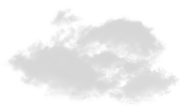 fluffy white cloud element on transparent background