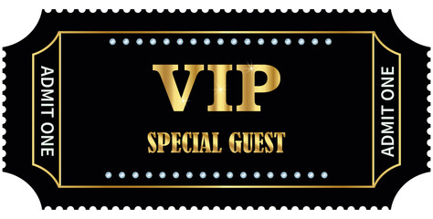 VIP ticket spesial guest on transparent background