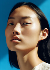 Generative AI. Asian female portrait natural skin, natural beauty, Generative AI
