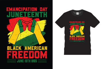 Juneteenth Emancipation black freedom  Day banner. African-American Independence Day, June 19, 1865. Vector illustration of design template for national holiday poster and print.