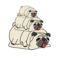 3 fat dogs