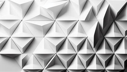 White Background with Triangle Mosaic, triangle, mosaic. Generative AI