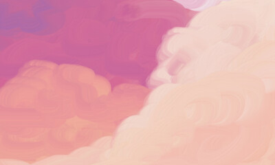 Fototapeta na wymiar Pink and orange watercolor brush cloud wallpaper. Abstract watercolor background.