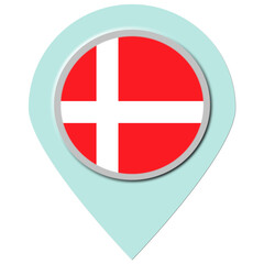 Obraz premium Denmark Location Pin