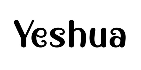 Beautiful calligraphy of the word Yeshua – Christian vector illustration for prints, designs, stickers or posts