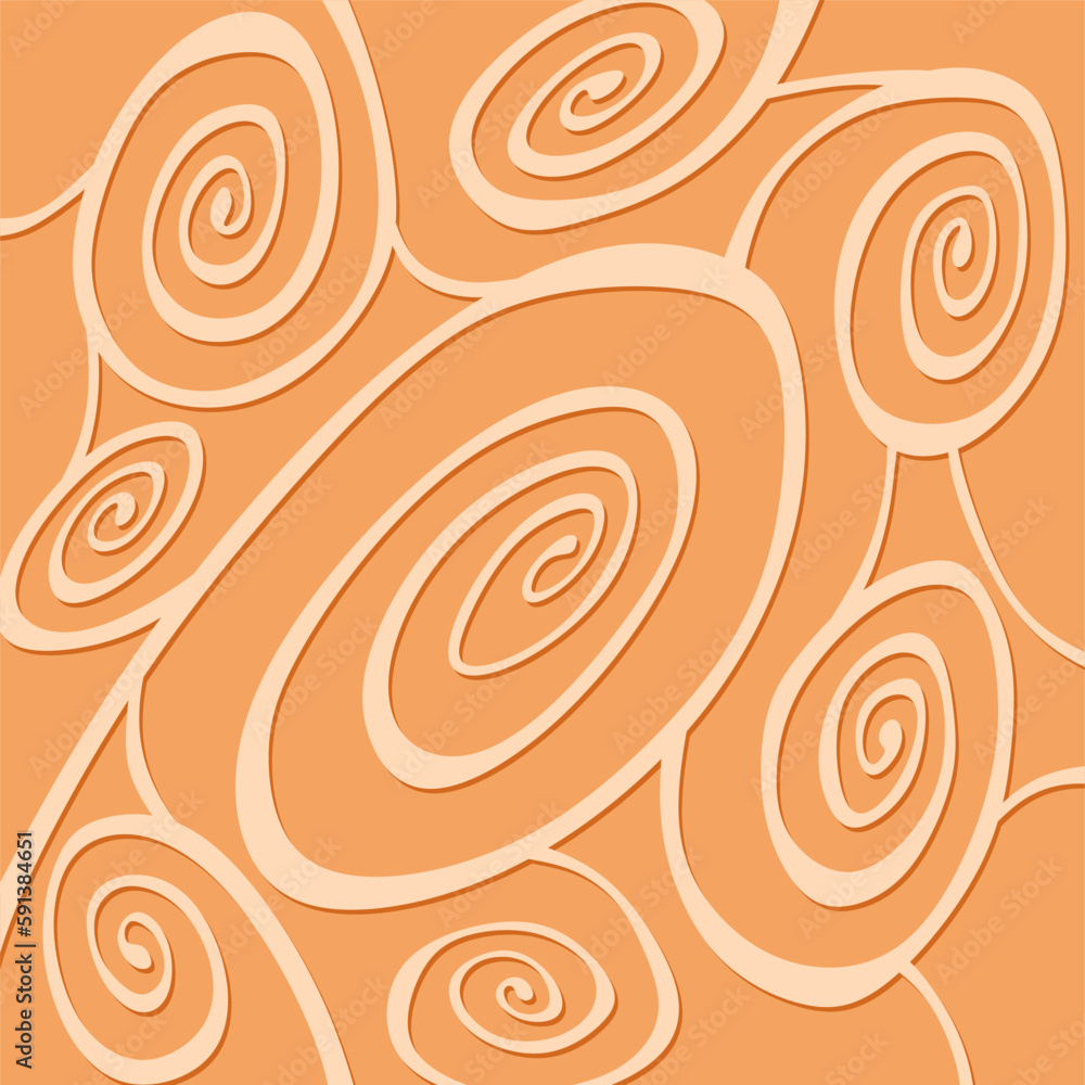 Poster abstract background with cute curly line pattern