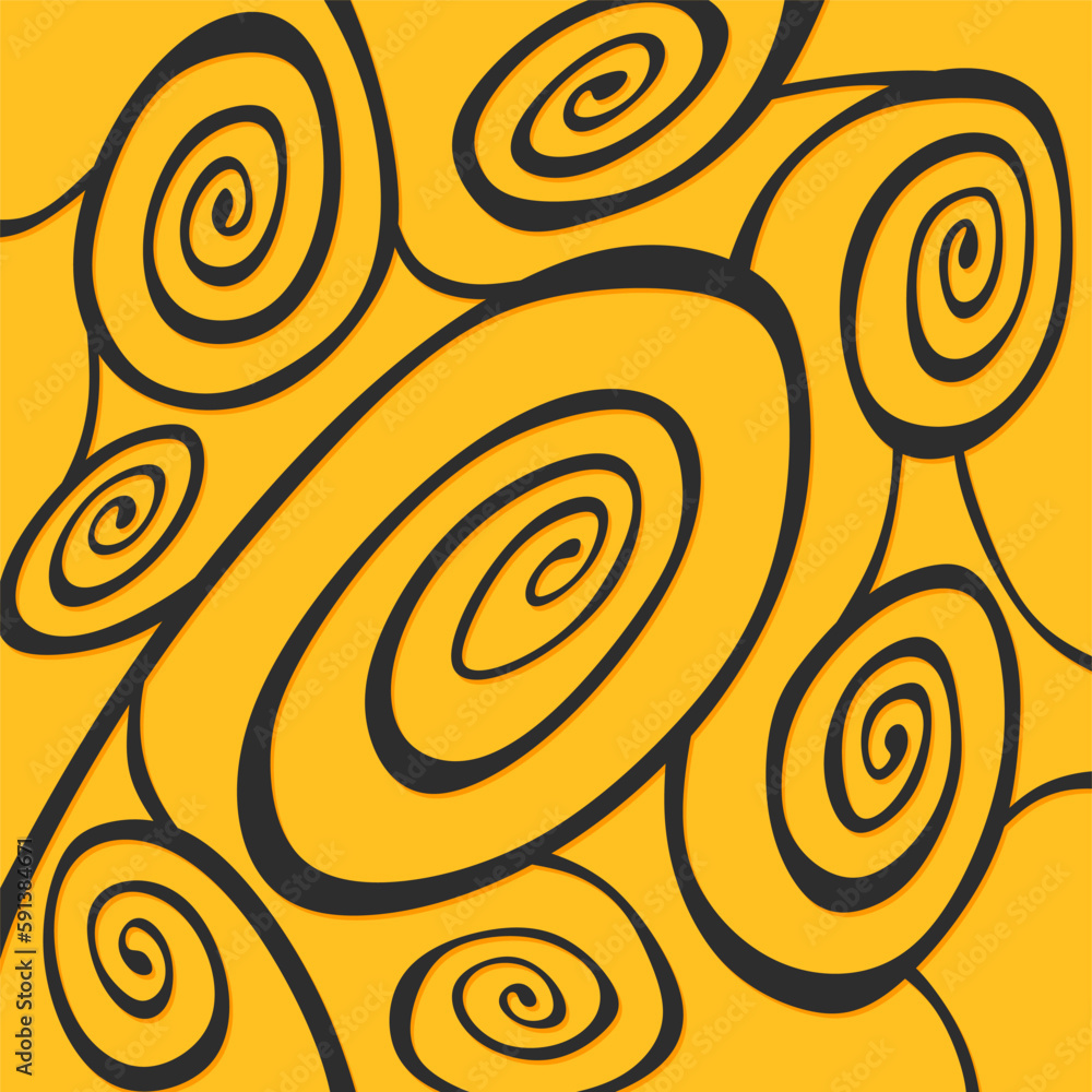Poster abstract background with cute curly line pattern