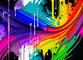 graffiti background dripping paint, spray paint, many colors watercolor panting, colorful texture concept generative ai