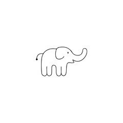 little elephant doodle illustration vector