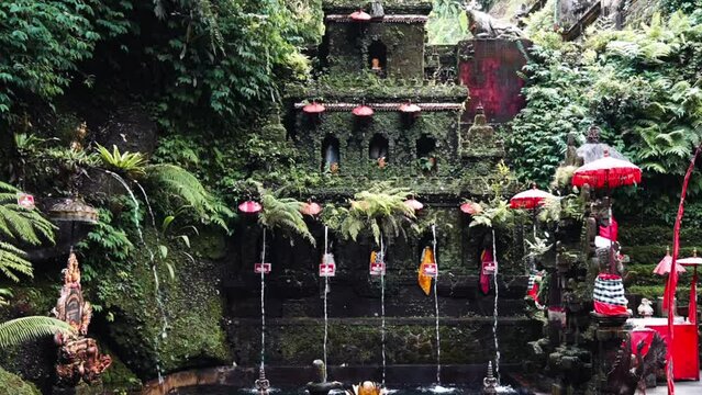 Pura Taman Pecampuhan Sala or the temple of Pacampuhan sala di bangli in Ubud, Bali, Indonesia
