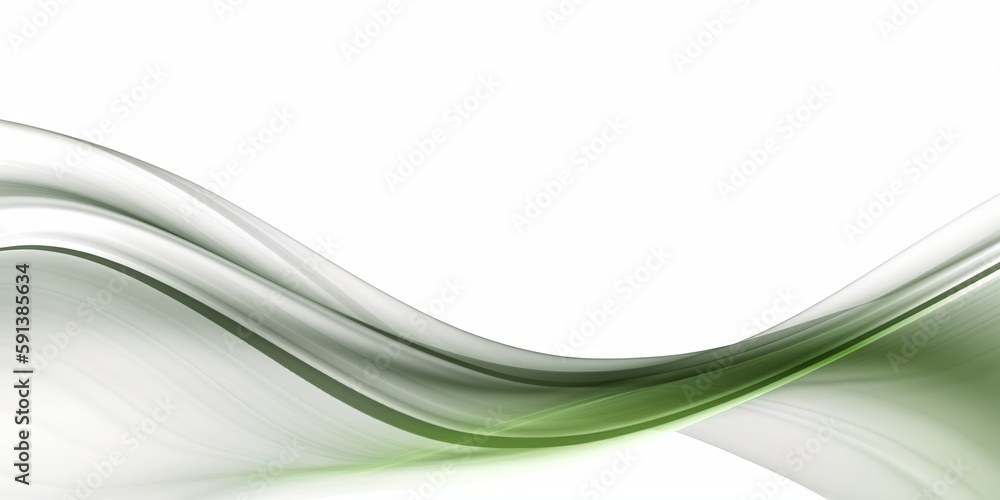 Poster bend line curves green in line art style on white background. modern minimal style. light background